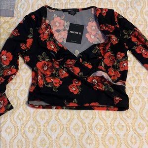 Flower print crop top